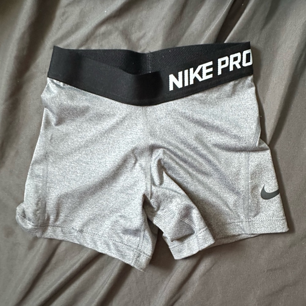 Grey and black Nike spandex